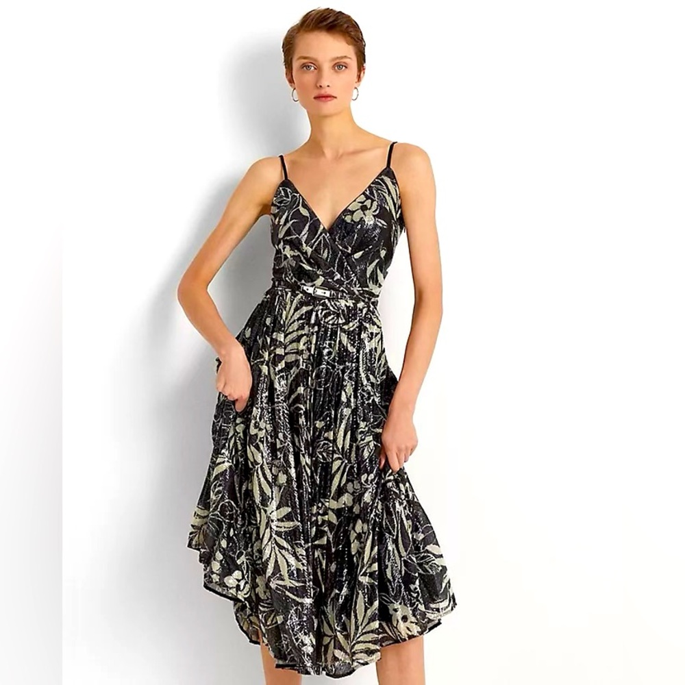 Print Sequined Cocktail women Dress Lauren Size 6